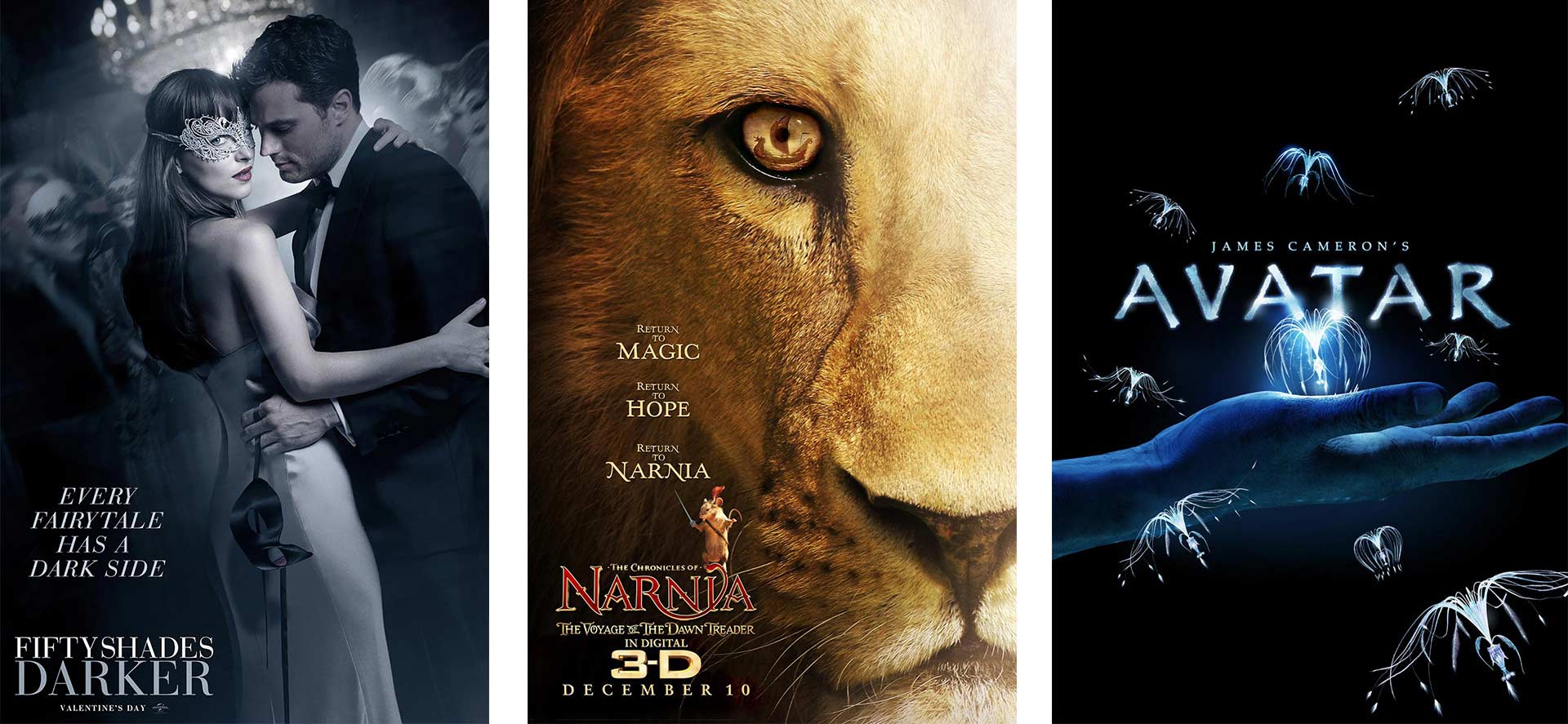 Avatar, Narnia serisi, Fifty Shades Darker... Emrah Yücel'in işlerinden bazı örnekler